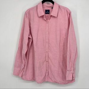 Allen Solly Linen Button Down Shirt Pink